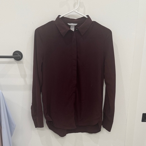 H&M Women's Burgundy Blouse - Picture 1 of 3